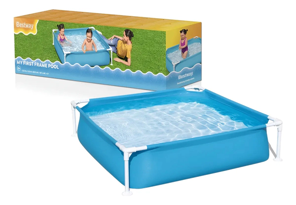 Pileta Estructural Cuadrada 122x30.5cm - Azul Lisa Bestway