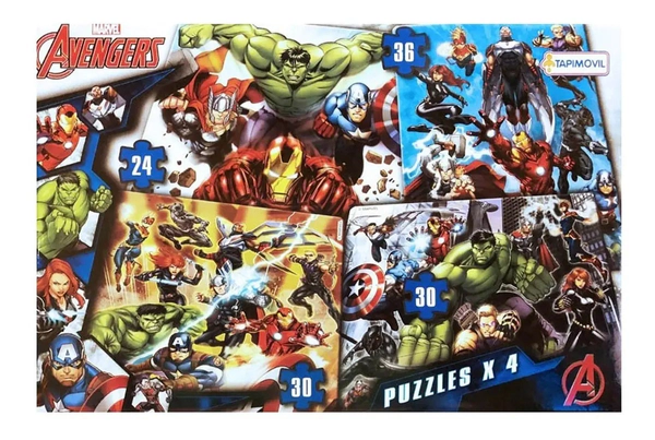 Rompecabezas Los Vengadores 4 En 1 Marvel Tapimovil Puzzle