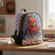 Mochila Escolar Espalda 12 Pulgadas Spiderman Arañas Azul Geométrico