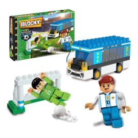 Muñeco Blocky Campeones Del Mundo Futbol Entrenamiento 63pz.