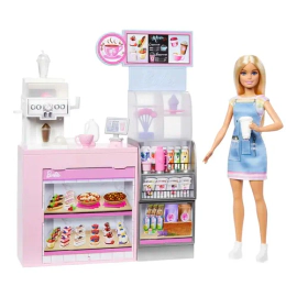 Muñeca Barbie Set De Diversión En La Cafetería Coffee Shop