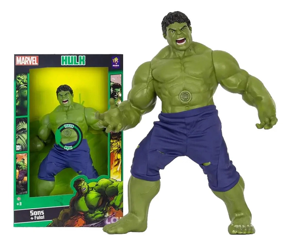 Muñeco Hulk 45cm Habla 10 Sonidos Y Frases Los Vengadores