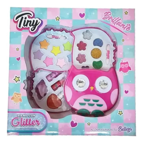 Set De Maquillaje Búho Tiny Beauty Make Up Sombras Labial