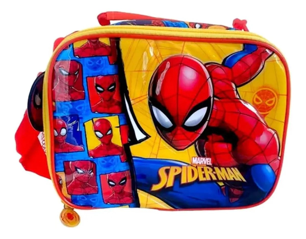 Lunchera Termica Spiderman Color Roja Con Correa