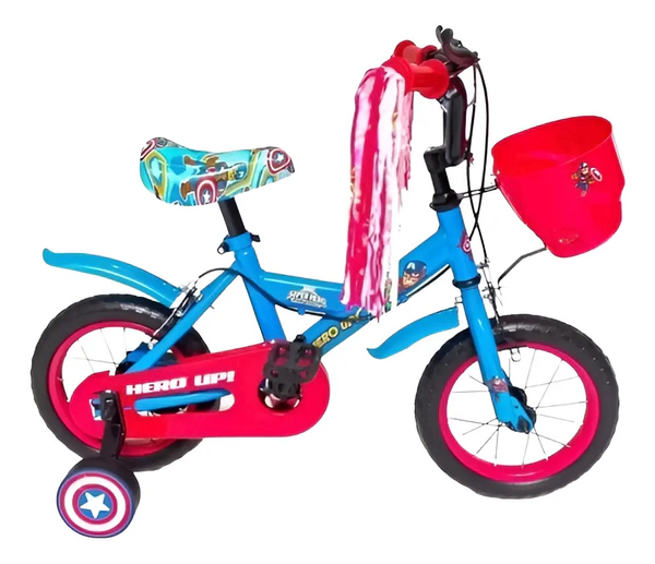 Bicicleta Infantil Rodado 12 Disney Marvel Rueditas Y Manija
