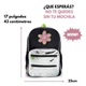 Mochila De 17pulgadas Espalda Con Aplique De Flor Y Glitter