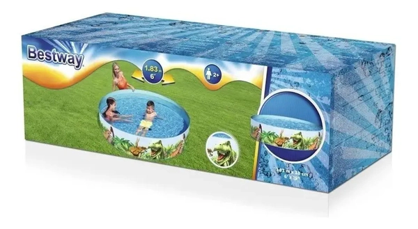 Pileta Redonda Rigida Dinosaurios Chica 183x38 Bestway
