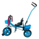 Triciclo Con Timbre Y Manija Direccional Doble Canasto CELESTE