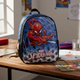 Mochila Escolar Espalda 12 Pulgadas Spiderman Arañas Azul Geométrico