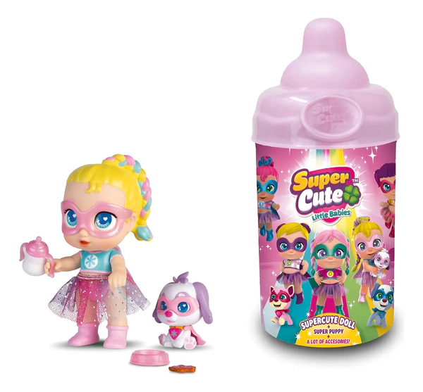Super Cute Mamadera Con Mascota Mascara Y Accesorios Mini