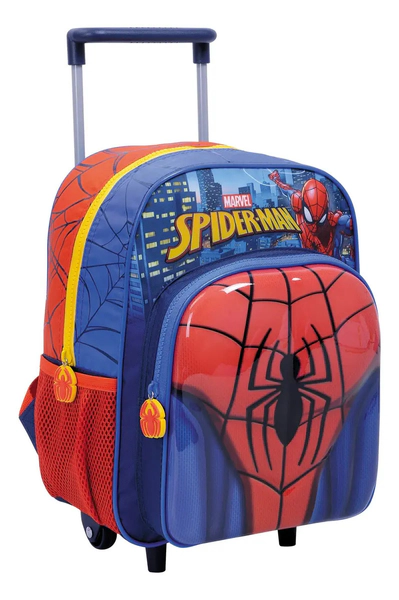 Mochila Escolar Spiderman Con Carro 12 Pulgadas Wabro