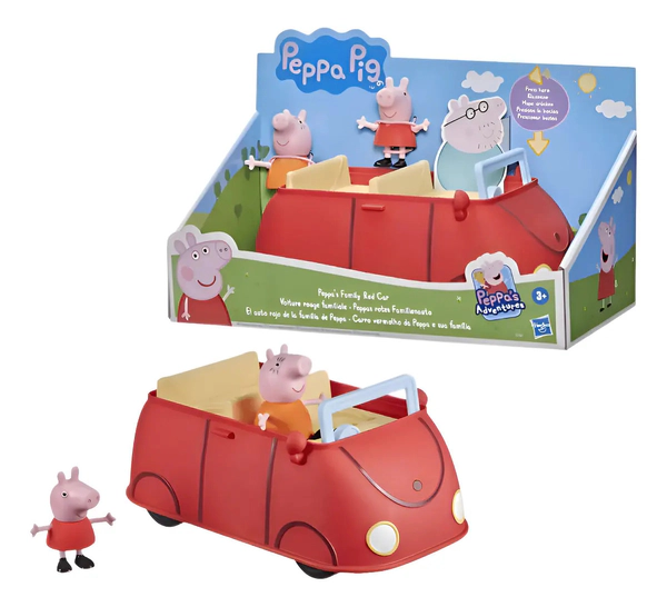 Muñeca Peppa Pig Auto Vehiculo Familiar Y Mama Pig C/ Sonido