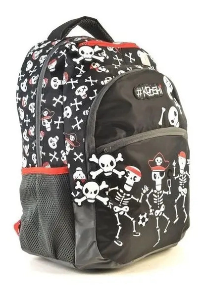 Mochila Kooshi Esqueletos Piratas 17 Pulgadas