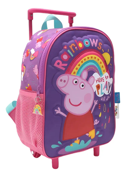 Mochila Escolar Carro 12 Peppa Pig Arcoiris Surtido Wabro