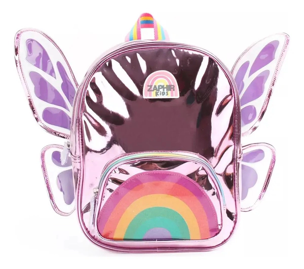 Mochila Metalizada Con Alas Mariposa 12 Pulgadas