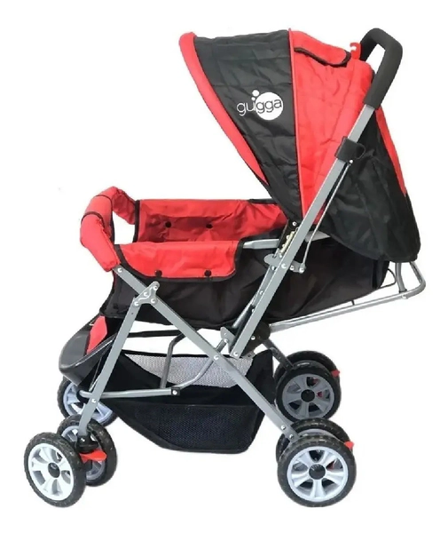 Cochecito Coche Cuna Manija Rebatible Rojo Gugga Paseo