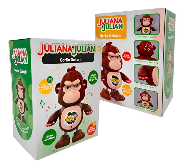 Juliana Y Julián Gorila Bailarín Divertido Con Luz Y Sonido