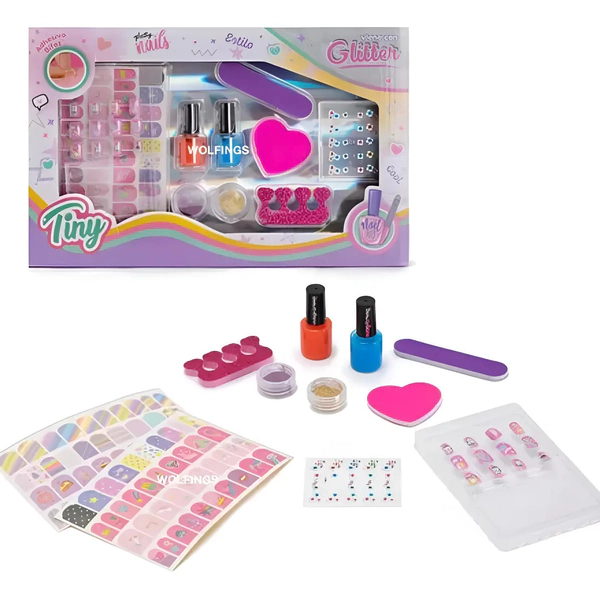 Set Infantil De Uñas Para Niñas Tiny Fashion Rutina Diaria