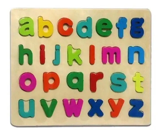 Juego De Encastre Rompecabezas De Madera Letras