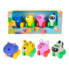 Set De Mini Autitos Con Forma De Animalitos Para Bebés