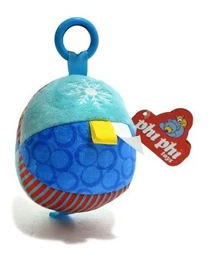Pelota De Peluche Con Sonajero 9cm. Colgante Para Cochecito