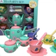 Set Juego Tazas Para Tomar El Te Con Tetera Cucharas Platos