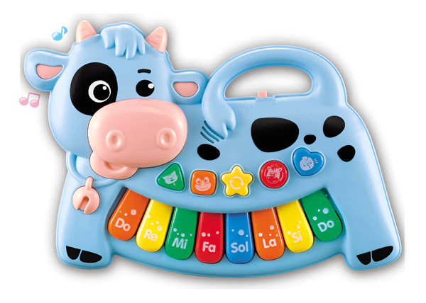 Piano Con Forma De Vaquita Con Luces Y Sonidos Bebe