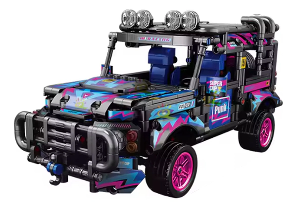 Camioneta De Bloques 4x4 Pull Back Estilo Punk Off-road