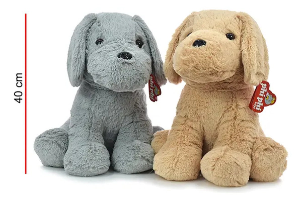 Peluche Perros Sentados Suaves 40 Cm. Phi Phi Toys Blanco