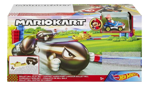 Pista Hot Wheels Mario Kart Lanzador Bala Bullet Bill + Auto