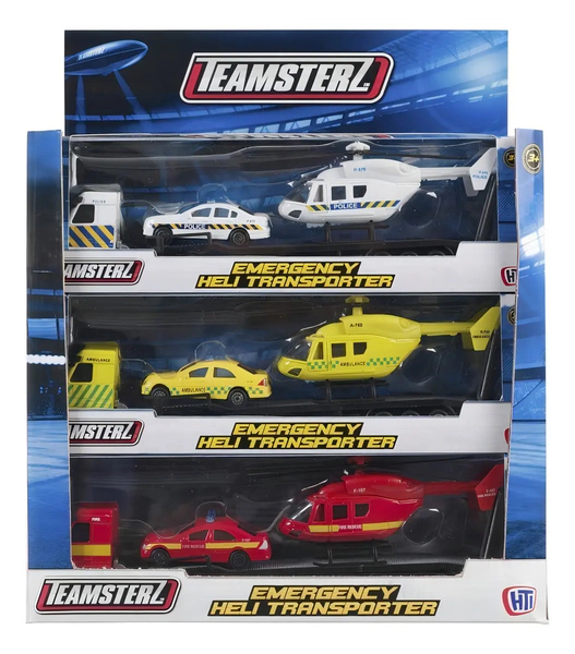 Set Transporte De Helicoptero Emergencia Teamsterz Wabro