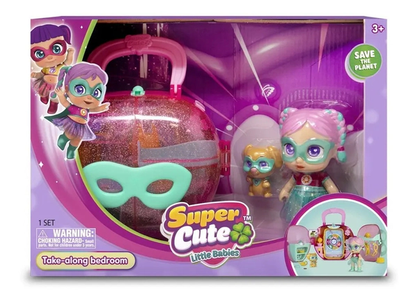 Super Cute Mini Muñeca Glitzi Cool C/ Valija Y Mascota