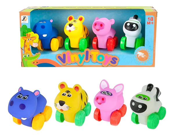 Set De Mini Autitos Con Forma De Animalitos Para Bebés