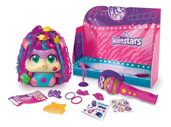 Hamstars Popstar World Tour Bus Con Microfono Y Accesorios - Cloe