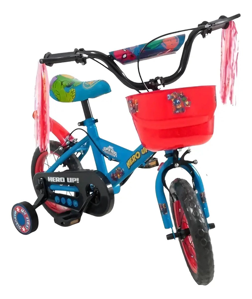Bicicleta Infantil Rodado 12 Disney Marvel Rueditas Y Manija