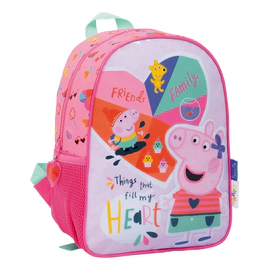 Mochila Escolar Infantil Peppa Pig 12' Corazon Espalda