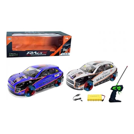 Auto 1:10 De Carrera A Control Remoto Con Batería Recargable Blanco Auto
