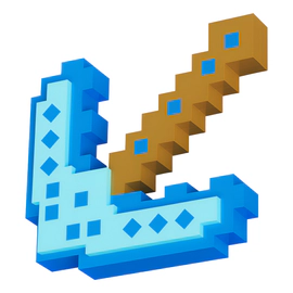 Espada De Juguete Pixel 3d Para Armar 21 Piezas Minecraft Azul Acero