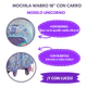 Mochila Escolar Unicornio 18' 4 Cierres C/carro Y Luz Zaphir