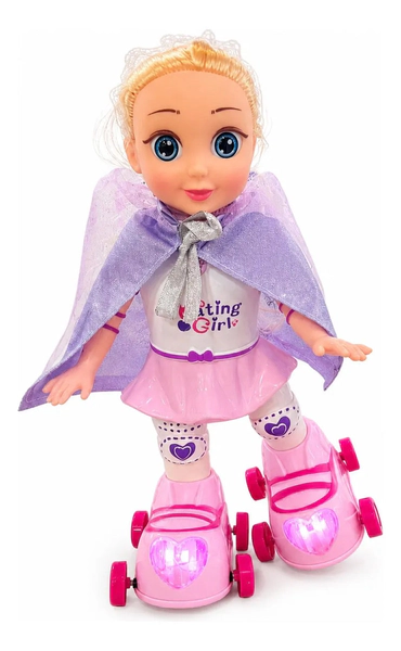 Muñeca Mila Patinadora Con Música Luces Y Patines