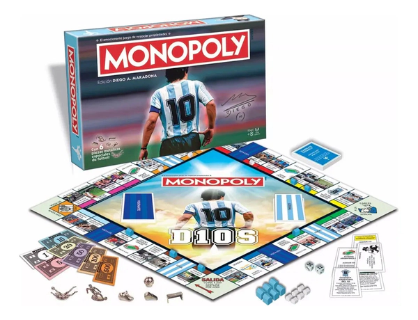 Juego De Mesa Monopoly Edición Diego Maradona Fichas Metal