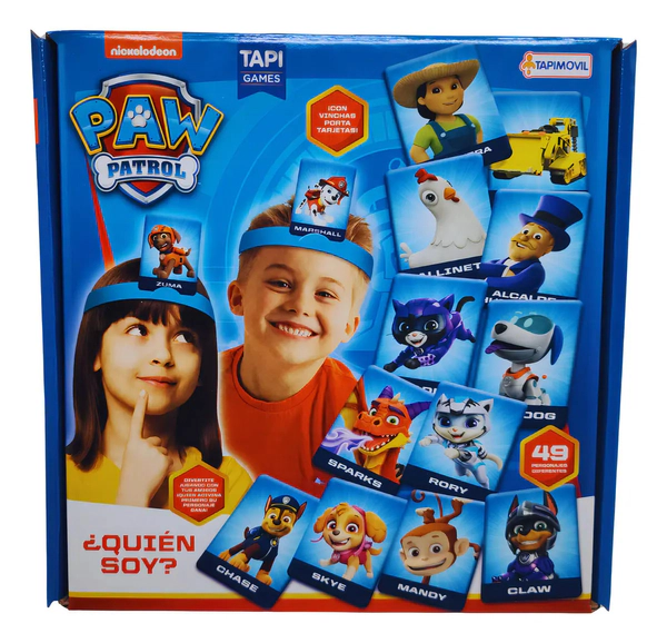Juego De Mesa ¿quien Soy? Paw Patrol Con Vincha Tapimovil