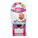 Muñeco Bebe Mini Con Silla De Comer Cariñito