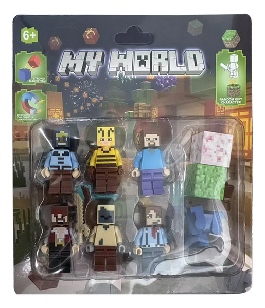 Set De Figuras Muñecos My World 8 Personajes Minecraft