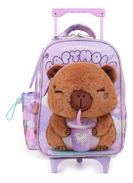 Mochila Escolar Chimola Con Carro 12p'' Capymola Capibara