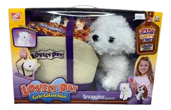 Peluche Perro Yifeng 909-1 Kit Con Bolso Y Peine 15 Cm