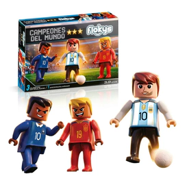 Muñecos Flokys Campeones Del Mundo 3 Figuras + Arco