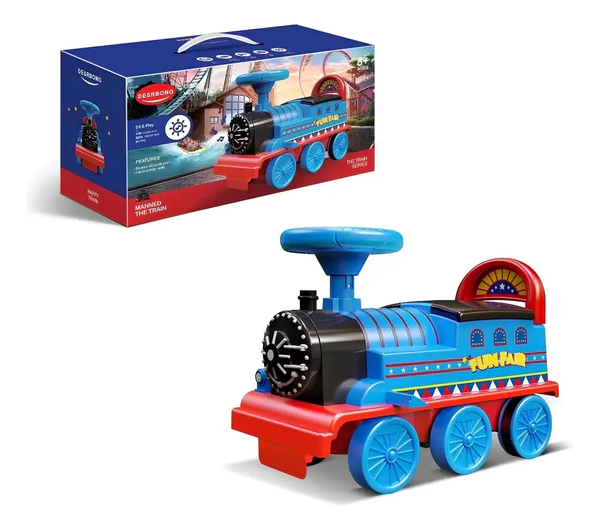 Tren Montable Infantil Con Sonido Y Baúl Bajo El Asiento