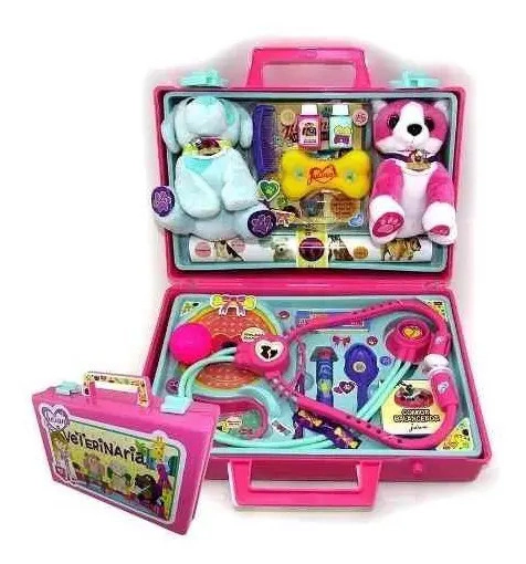 Valija Juliana Veterinaria Set Completo 2 Peluches Original