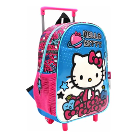 Mochila Escolar Hello Kitty Planeta Con Carro 12' Wabro
